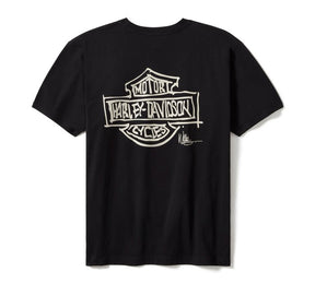 Harley-Davidson Willie G Sketch Art Ringer Tee - True Black