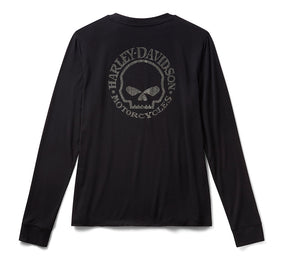 Women's Willie G Skull Bling Long Sleeve - Harley Black