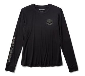 Women's Willie G Skull Bling Long Sleeve - Harley Black