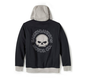 Harley-Davidson Men's Willie G Skull Colorblock Zip Front Hoodie