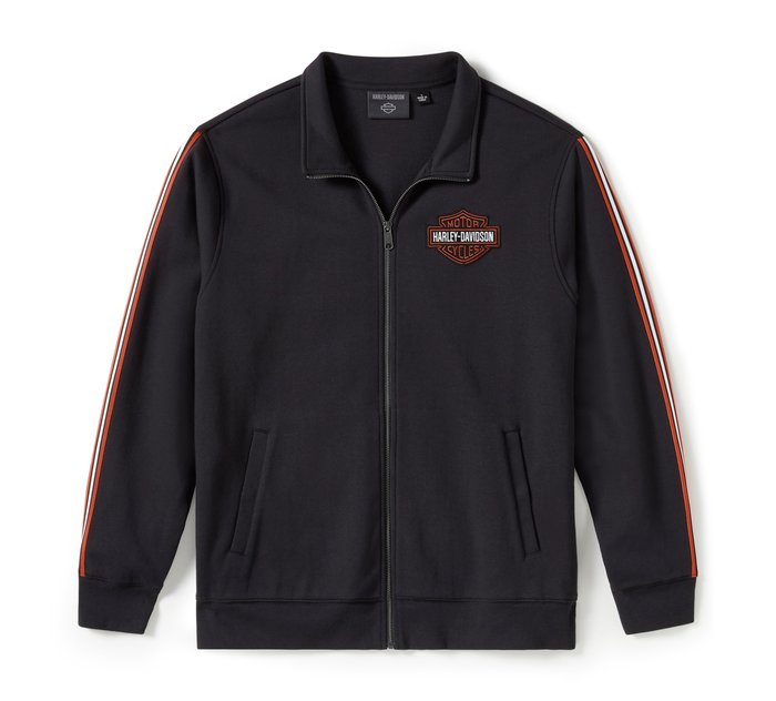 Harley-Davidson Men's Essential Fleece Zip Front Track Jacket - Harley Black