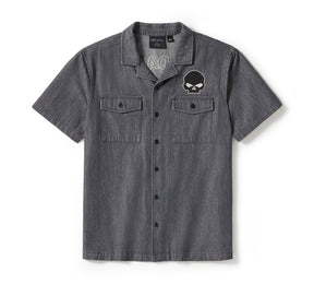 Harley-Davidson Men's Willie G Skull Denim Shirt