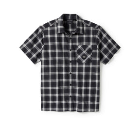 Harley-Davidson Men's Staple Short Sleeve Shirt - Plaid - Harley Black & Cloud Dancer