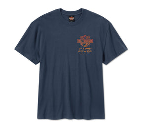 Men's H-D Engine Twins Short Sleeve Tee - Mood Indigo