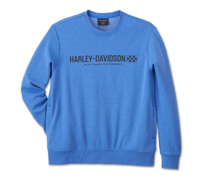 Harley-Davidson Men's Trophy Bar & Shield Crew Neck Sweatshirt - Lapis Blue