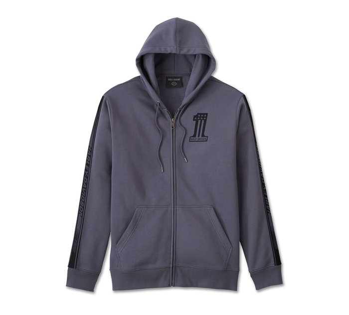 Harley-Davidson Men's #1 Racer Zip-Up Hoodie - Ombre Blue