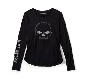 Harley-Davidson Women's Willie G Skull Long Sleeve Raglan Top
