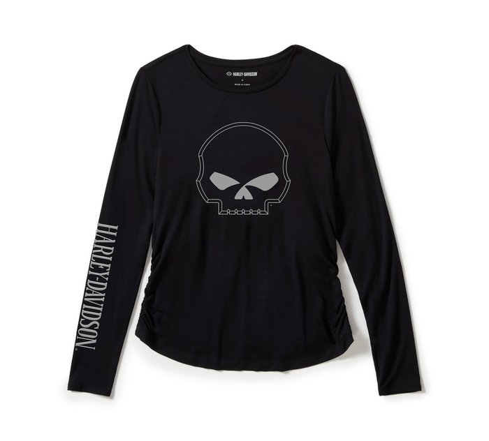 Harley-Davidson Women's Willie G Skull Long Sleeve Raglan Top