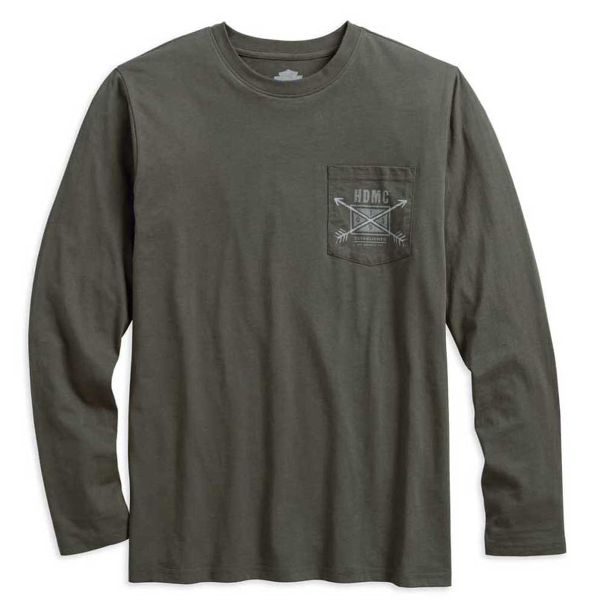 Harley-Davidson Men's Arrow Slim Fit Long Sleeve Tee -Olive