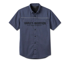 Harley-Davidson Men's #1 Racing Performance Short Sleeve Shirt - Ombre Blue