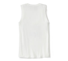 Harley-Davidson Women's Essential Arched Font Ribbed Tank - Cloud Dancer