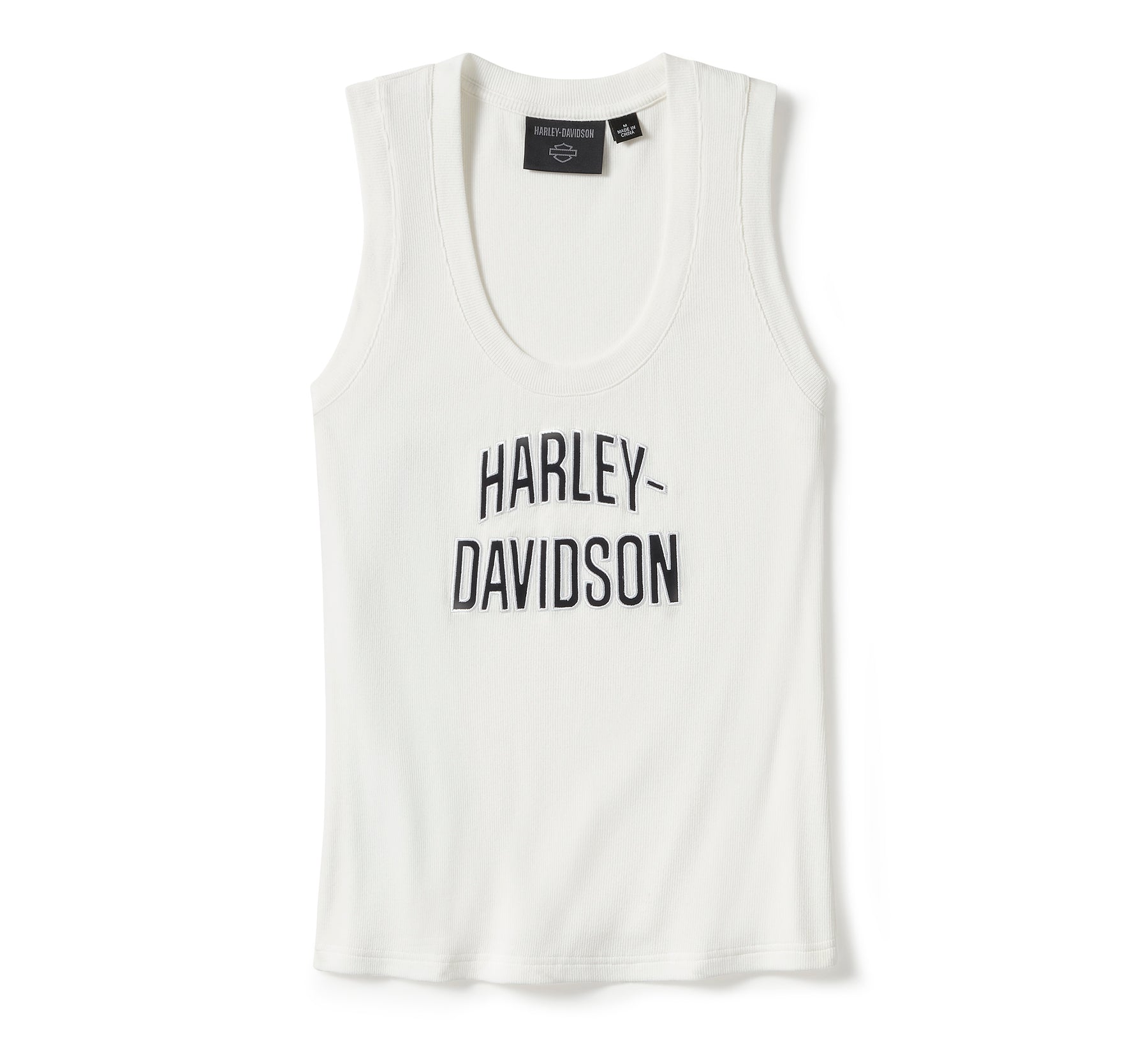 Harley-Davidson Women's Essential Arched Font Ribbed Tank - Cloud Dancer