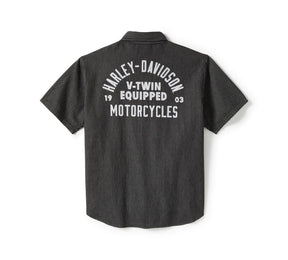 Harley-Davidson Men's V-Twin Equipped Striped Mechanics Shirt