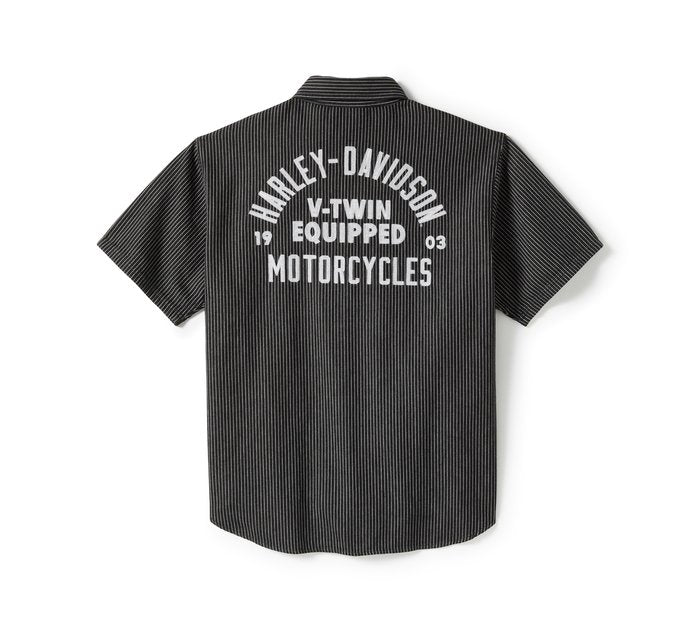 Harley-Davidson Men's V-Twin Equipped Striped Mechanics Shirt