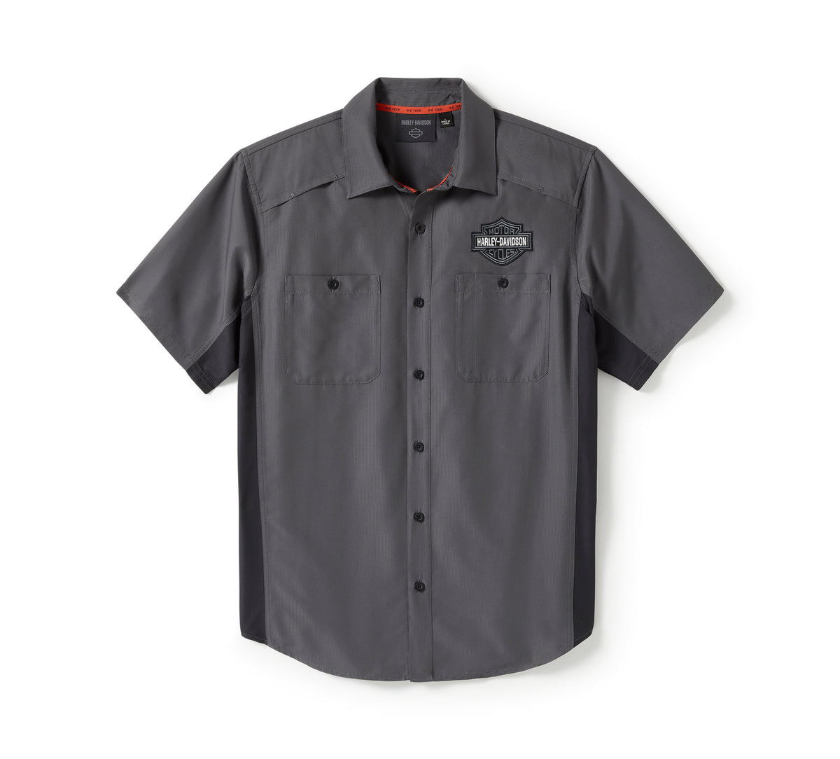Harley-Davidson Men's H-D® TECH Colorblock Shirt - Colorblock - Asphalt & Harley Black
