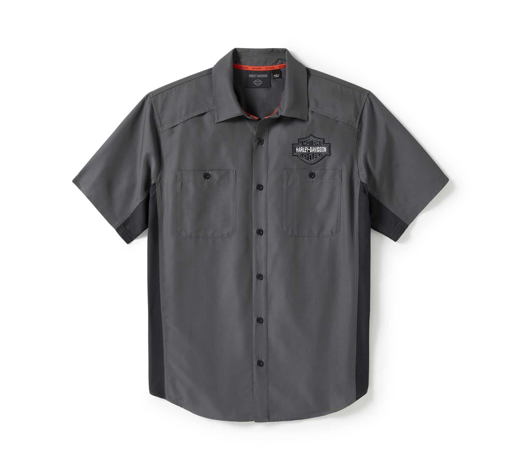 Harley-Davidson Men's H-D® TECH Colorblock Shirt - Colorblock - Asphalt & Harley Black