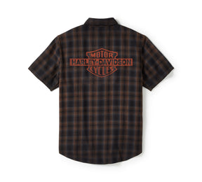 Harley-Davidson Men's Bar & Shield Plaid Short Sleeve Shirt