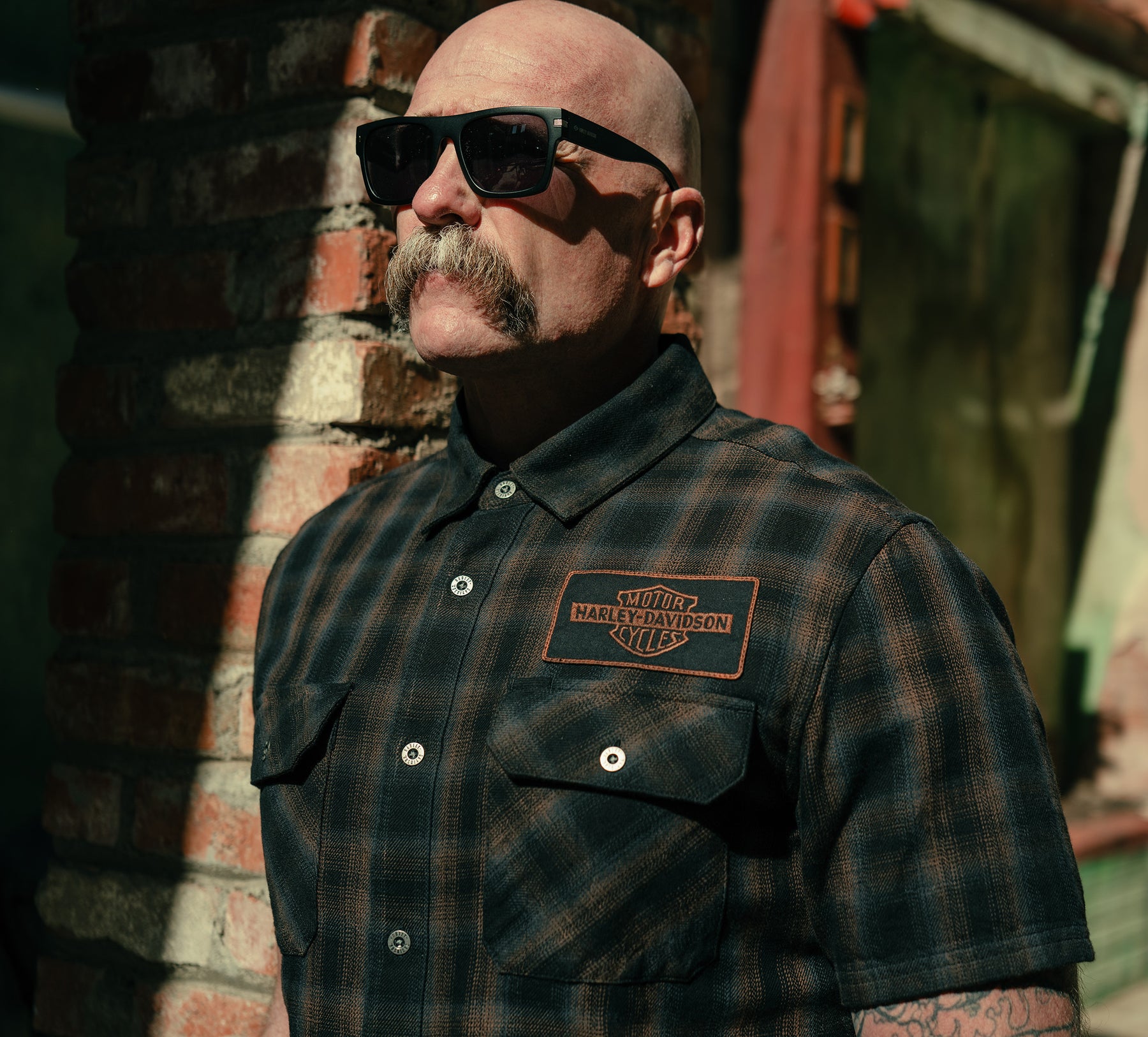 Harley-Davidson Men's Bar & Shield Plaid Short Sleeve Shirt