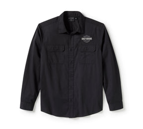 Harley-Davidson Men's Bar & Shield Solid Long Sleeve Shirt - Harley Black