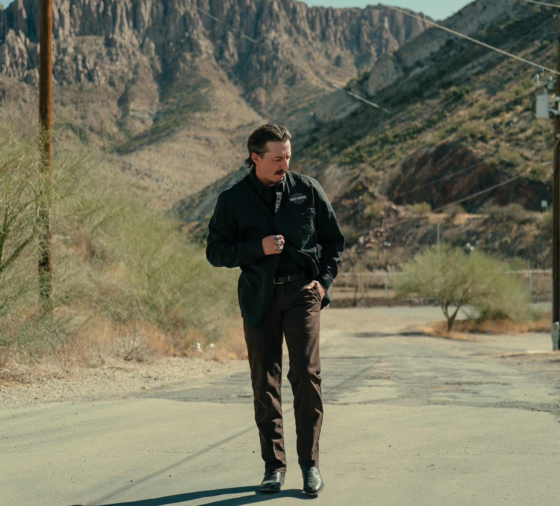 Harley-Davidson Men's Bar & Shield Solid Long Sleeve Shirt - Harley Black