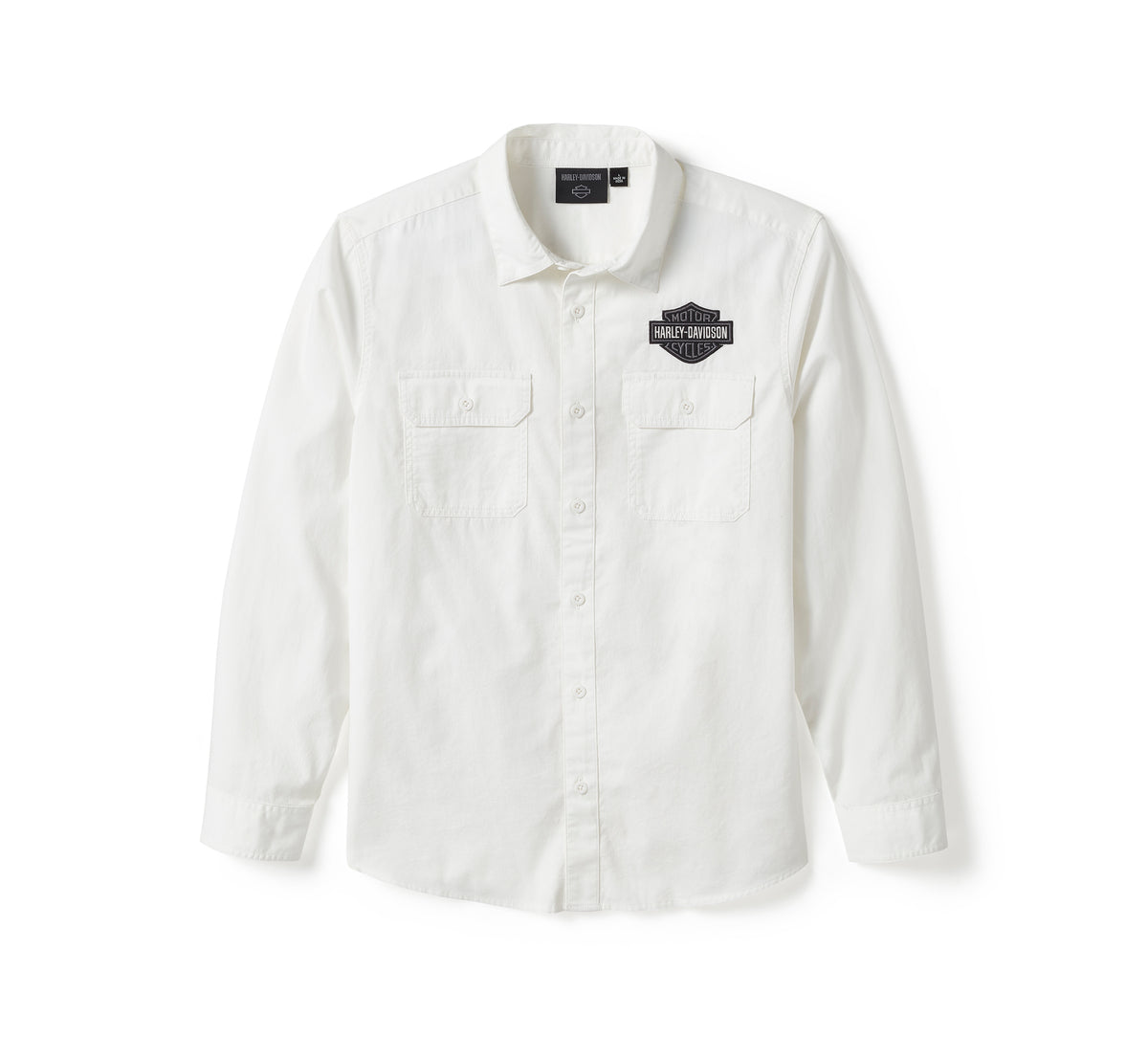 Harley-Davidson Men's Bar & Shield Solid Long Sleeve Shirt - Bright White