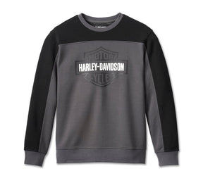 Harley-Davidson Men's Bar & Shield Colourblock Sweatshirt Dark Grey