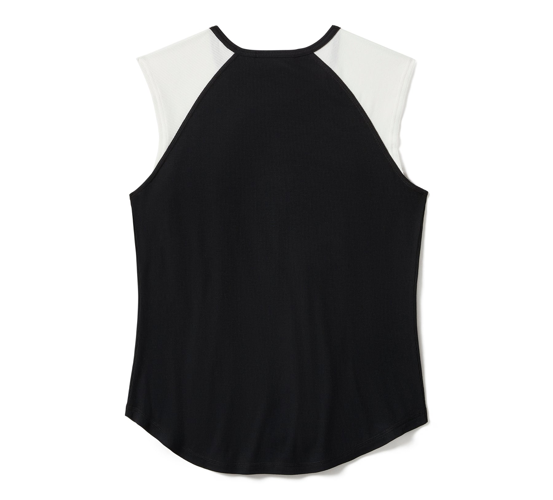 Harley-Davidson Women's Chrome Evo Raglan Tank - Colorblock - Harley Black & Cloud Dancer