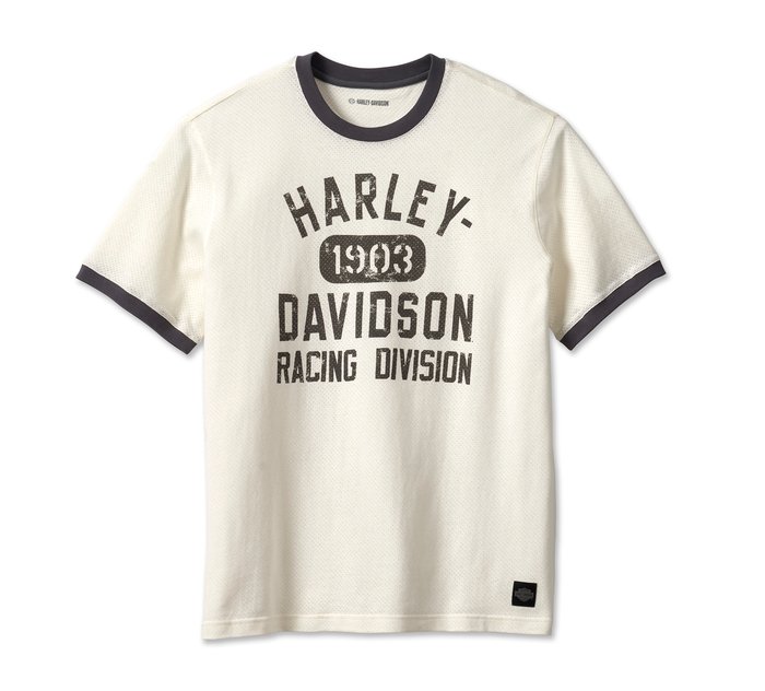 Harley-Davidson Men's Racing Ringer Tee - Cloud Dancer