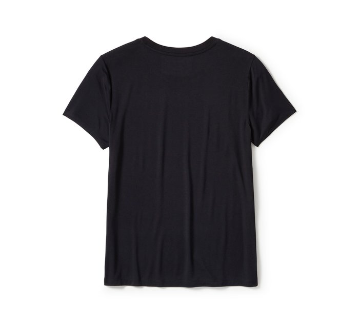 Harley-Davidson Women's Essential Bling Crew Neck Tee - Harley Black