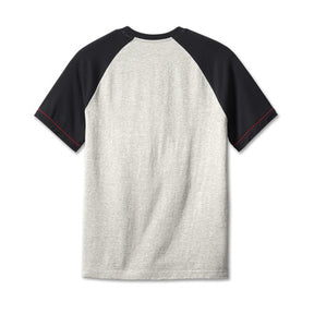 Harley-Davidson Mens Vintage Spirit Raglan Tee - Colorblock - Grey Heather CL