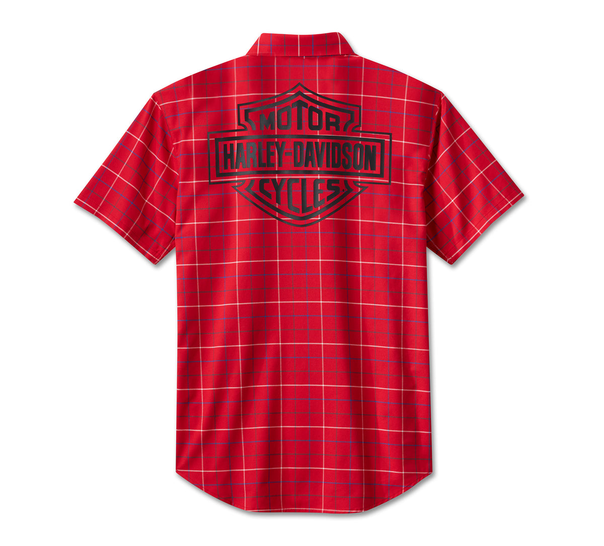 Harley-Davidson Men's Bar & Shield Short Sleeve Shirt - Red Plaid