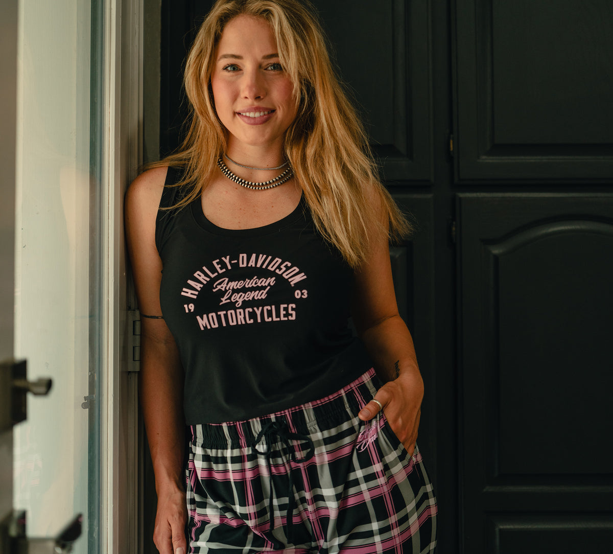 Harley-Davidson Women's Plaid Pajama Pant Set