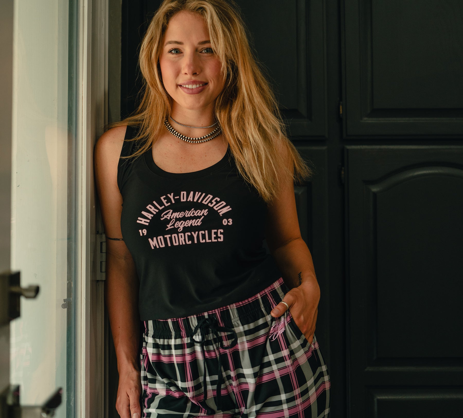 Harley-Davidson Women's Plaid Pajama Pant Set