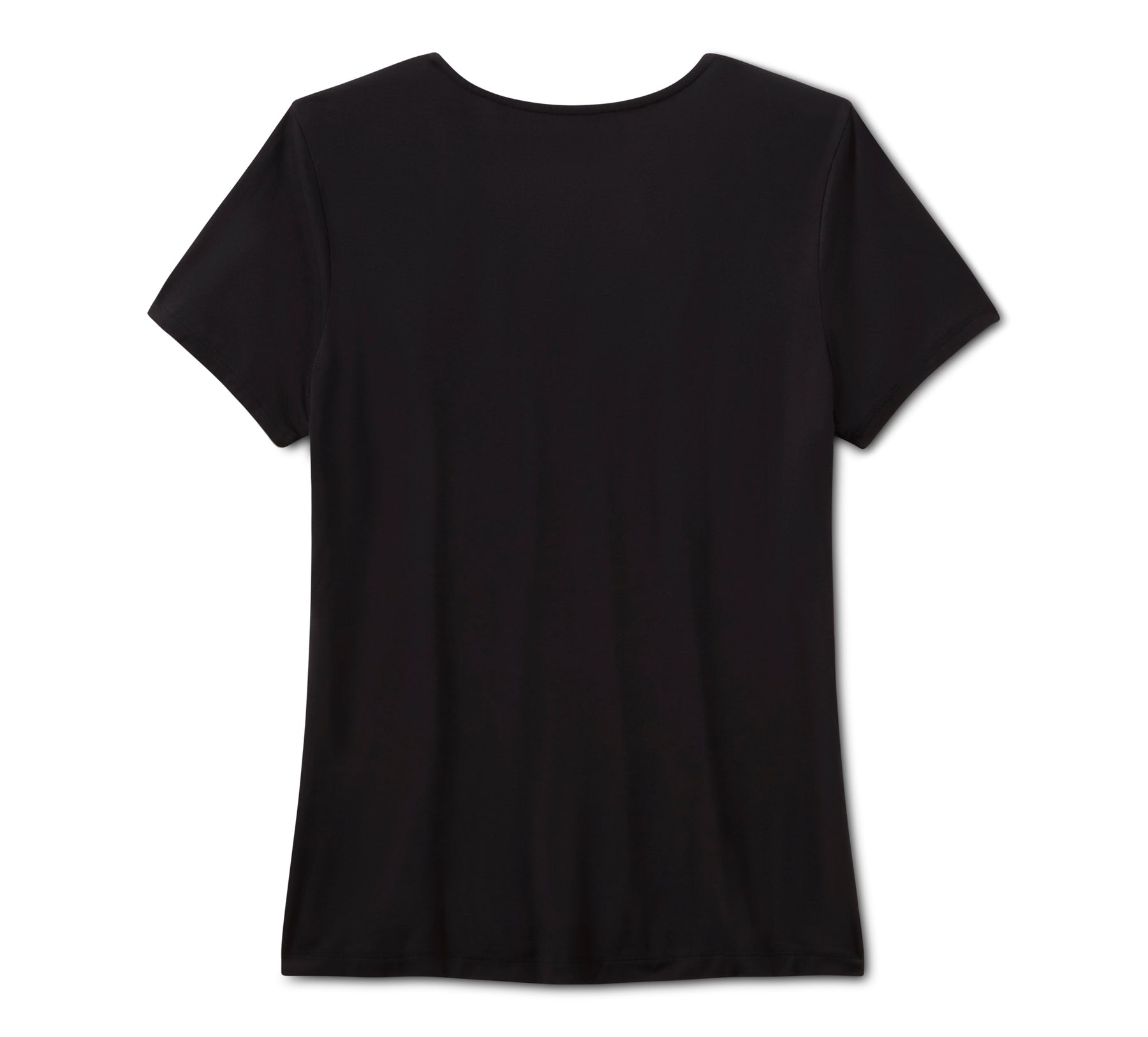 Harley-Davidson Women's Bling Dark Angel Short Sleeve Laced Front Tee - Harley Black