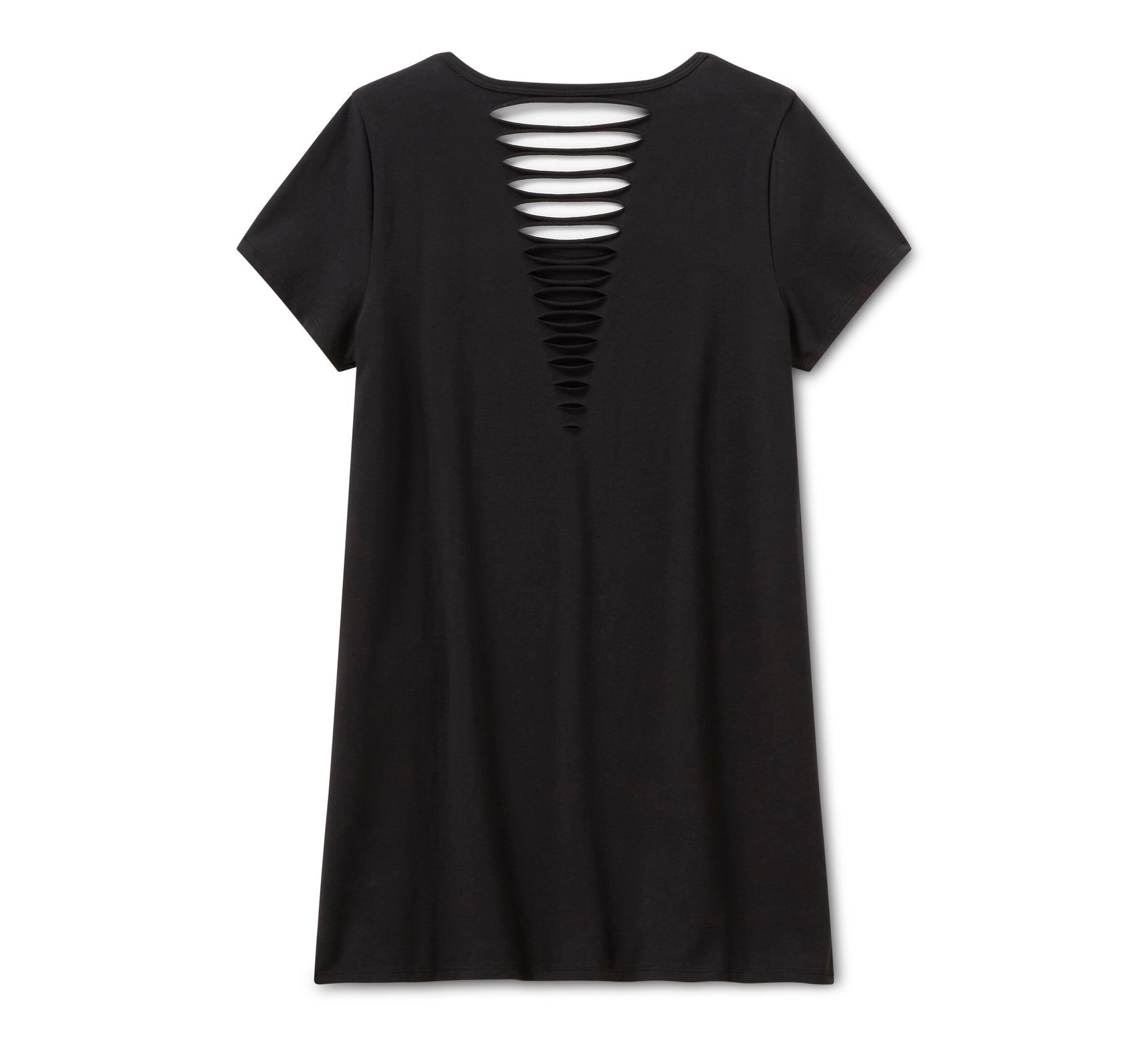 Harley-Davidson Women's Bling Wild Ride Short Sleeve Rip & Repair Tunic - Harley Black
