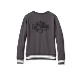 Harley-Davidson Women's Race Her Crewneck Pullover - Blackened Pearl CL