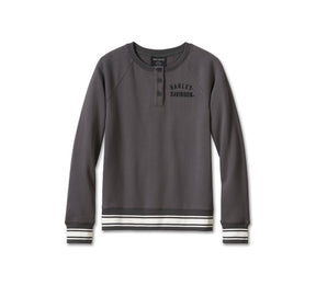 Harley-Davidson Women's Race Her Crewneck Pullover - Blackened Pearl CL