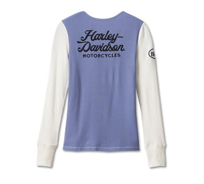 Harley-Davidson Women's Timeless Perfect Pick Colorblock Henley - Colorblocked - Colony Blue