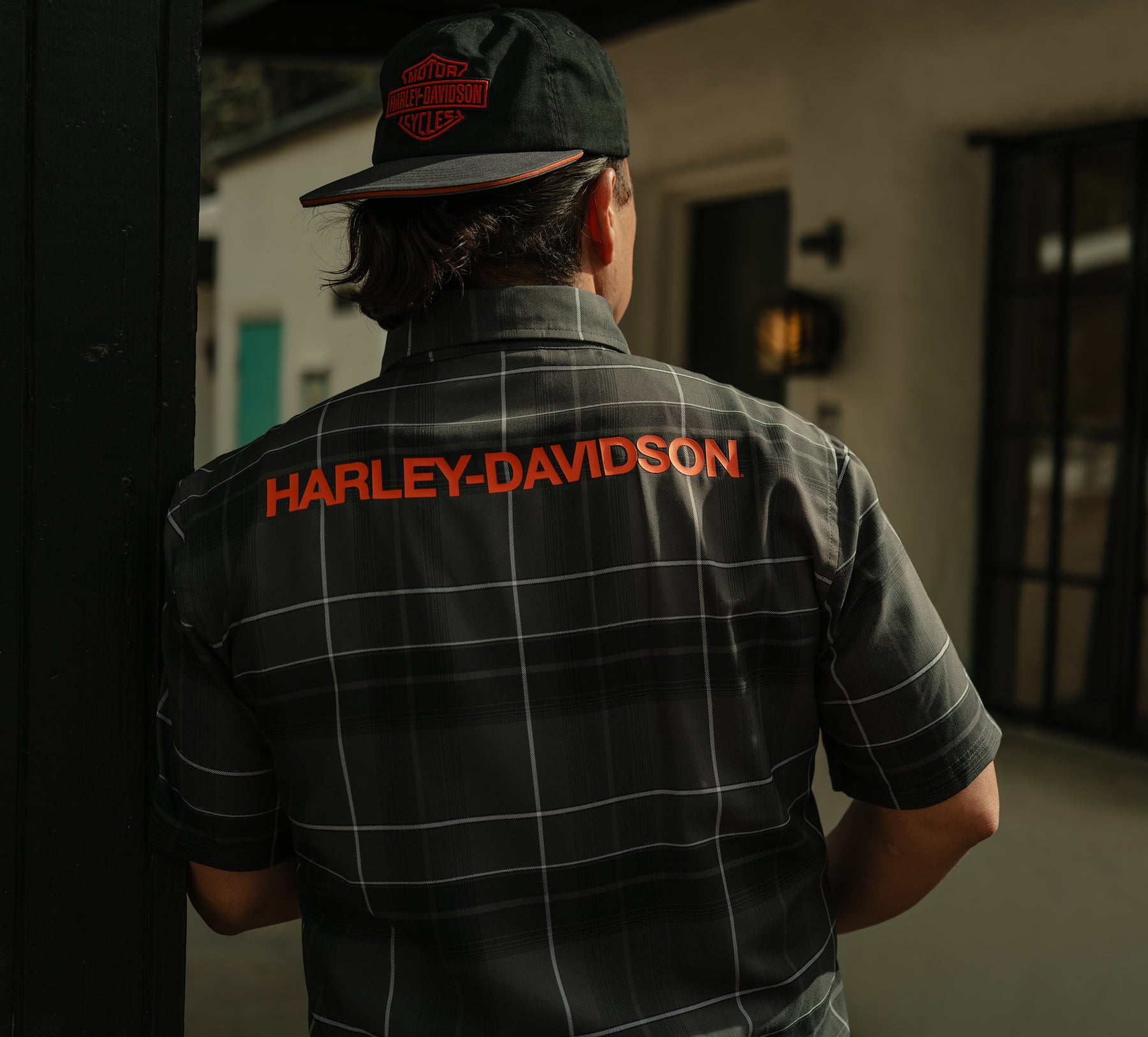 Harley-Davidson Men's H-D® TECH Coolmax® Plaid Shirt - Plaid - Asphalt & Harley Black