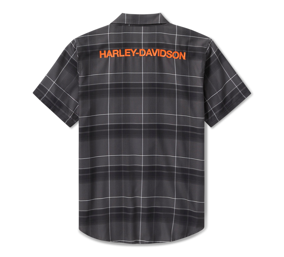 Harley-Davidson Men's H-D® TECH Coolmax® Plaid Shirt - Plaid - Asphalt & Harley Black