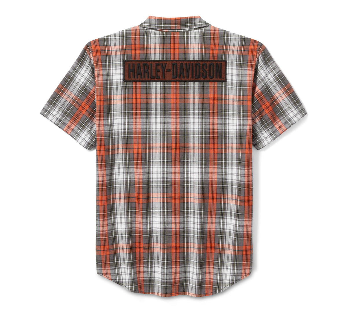 Harley-Davidson Men's Block Font Yarn Dyed Plaid Shirt - Plaid - Cloud Dancer & Cinder