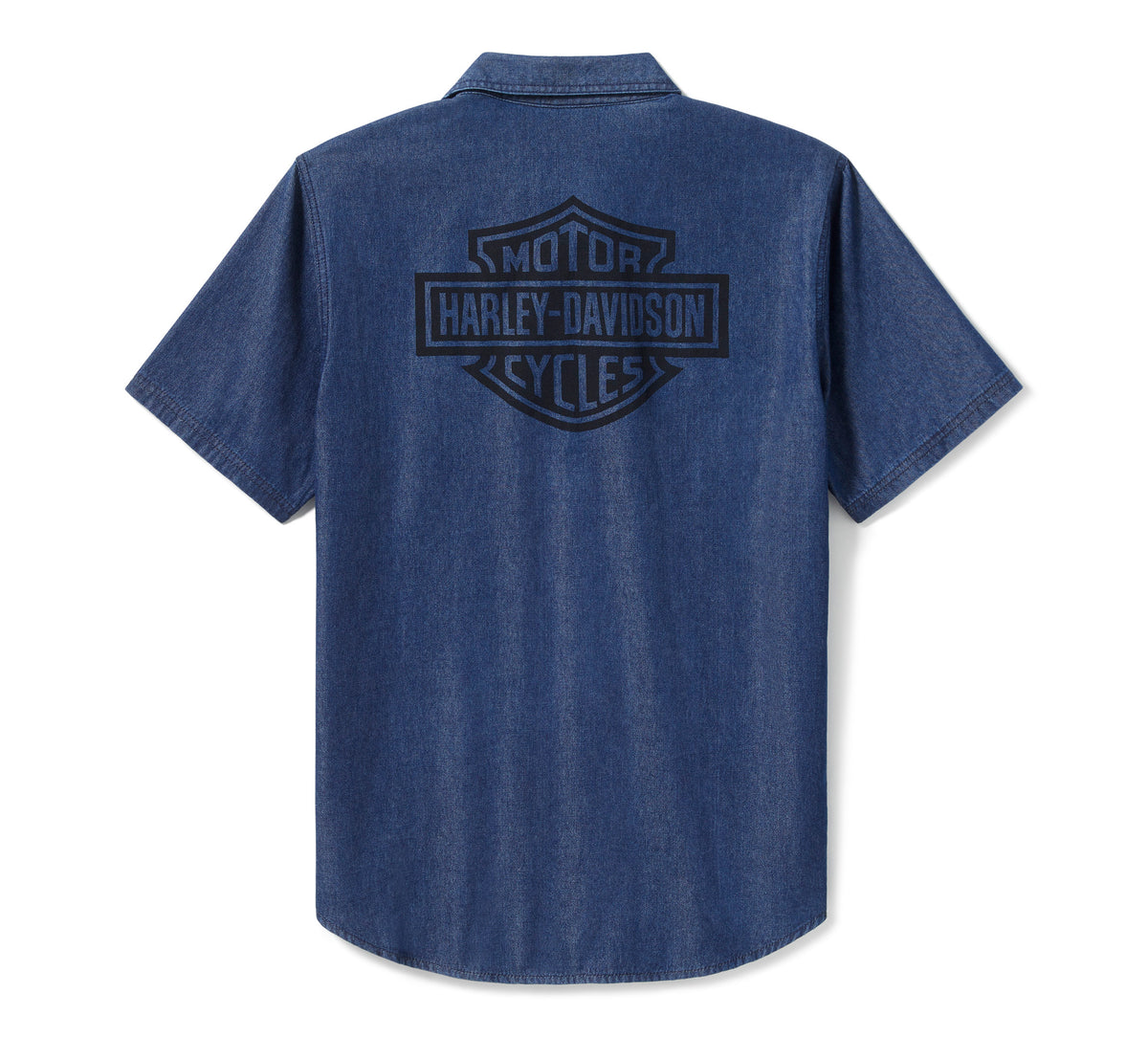 Harley-Davidson Men's Bar & Shield Chambray Shirt - MEDIUM INDIGO