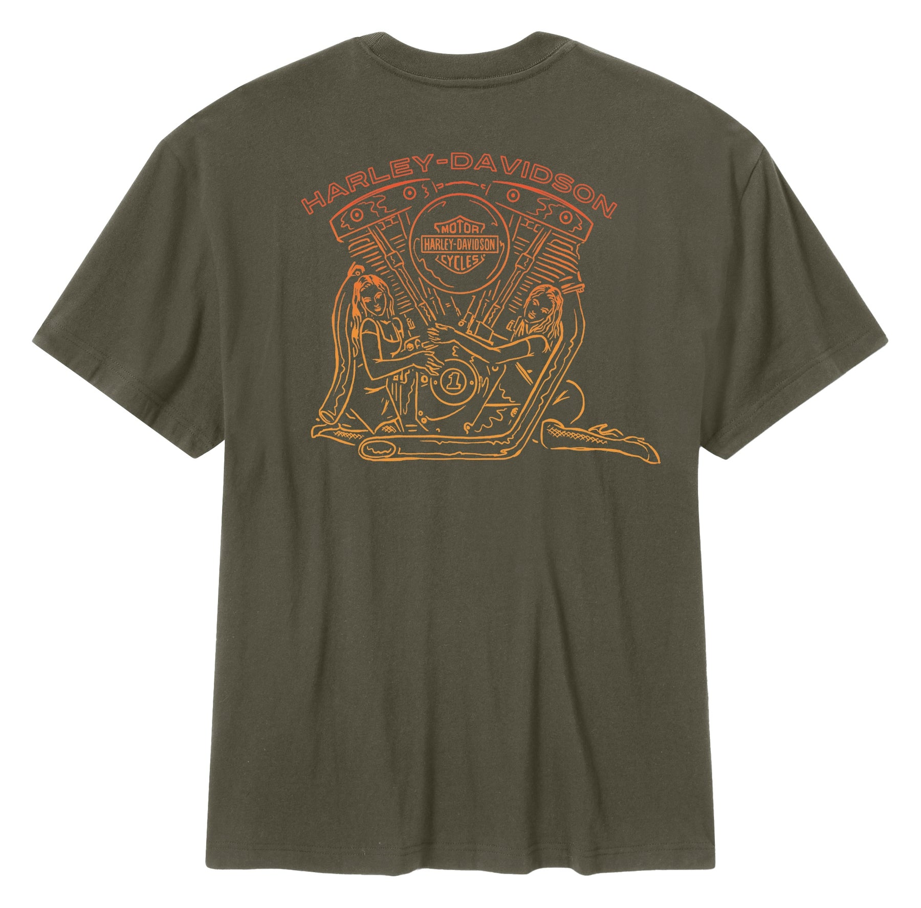 Harley-Davidson men´s T-Shirt Engine Twins Grape Leaf green