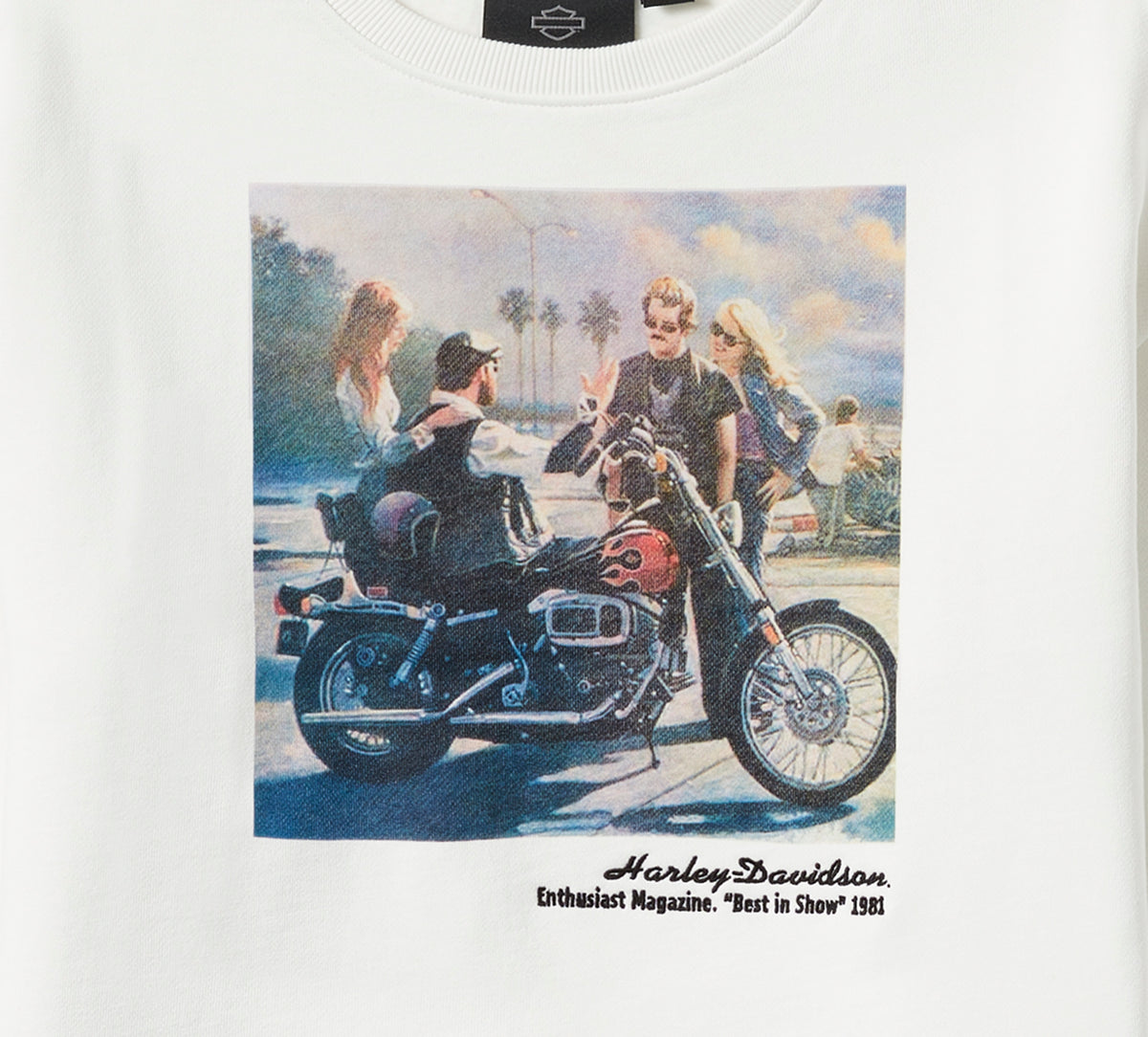 Harley-Davidson Women's Archive Photo Fleece Crew - CLOUD DANCER