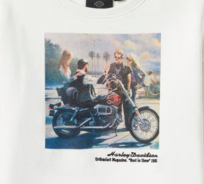 Harley-Davidson Women's Archive Photo Fleece Crew - CLOUD DANCER