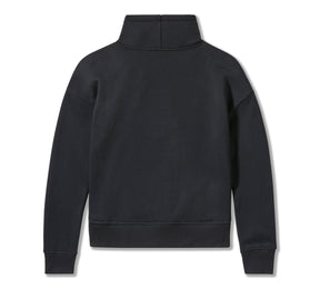 Harley-Davidson Women's Essential Bar & Shield Funnel Neck Pullover - Harley Black