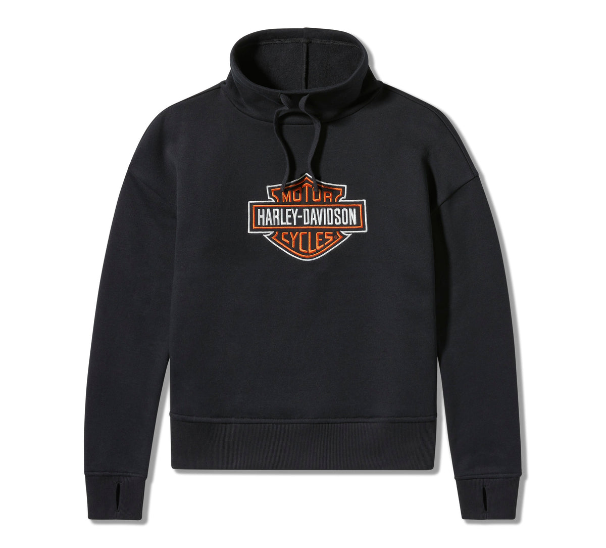 Harley-Davidson Women's Essential Bar & Shield Funnel Neck Pullover - Harley Black