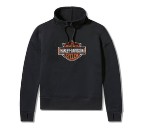Harley-Davidson Women's Essential Bar & Shield Funnel Neck Pullover - Harley Black