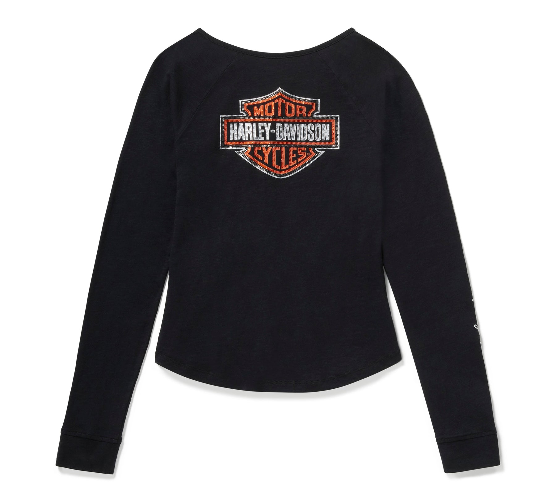 Harley-Davidson Women's Essential Bling Keyhole Henley - Harley Black