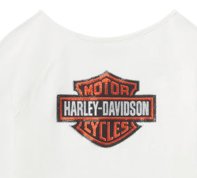 Harley-Davidson Women's Essential Bling Keyhole Henley - Cloud Dancer